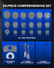Load image into Gallery viewer, 24Pcs Universal Disc Brake Caliper Tool Piston Pad Wind Back Hand Kit W/ Hooks Compressor Tool Kit Heavy Duty Wind Back Set