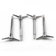 Load image into Gallery viewer, 4pcs Custom Chrome Valve Rocker Cover Hold Down "Y" Wing Nuts Bolts Studs For Ford / Chevy V8 4.4" Shank Thread 5/8Lx1/4"D-20