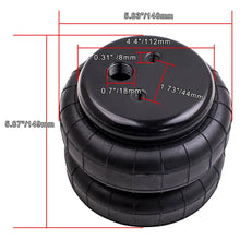 Load image into Gallery viewer, 2pcs Pair Universal Air Ride Suspension Bags 2500 lbs Single 1/2"npt port Air Spring Bag Suspension Shock Strut Bellows Heavy Duty Standard For Most Trucks/SUVs'