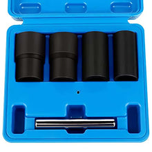 Load image into Gallery viewer, 5pc Twist Socket Set Lug Nut Extractor Tool 1/2 in Drive For Wheel Lock Nut Damaged Removal 17 19 21 22mm