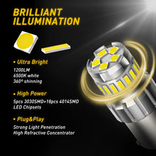Load image into Gallery viewer, 2pcs AUXITO P21W BA15S LED Bulb Canbus 1156 BAY15D 1157 P21/5W LED Car Lights 6500K White Super Bright Brake Lights Reverse Lamp DRL
