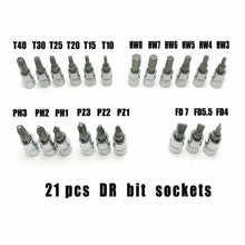 Load image into Gallery viewer, 46pcs Metric Flexible Head Ratcheting Wrench Combination Wrench Set 1/4" Drive Hex Bit Socket Set Mechanic Tool Car Repair Tool