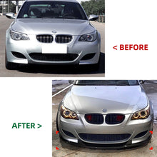 Load image into Gallery viewer, Gloss Black/Carbon Fiber Style Front Bumper Lower Spoiler Diffuser For 2005-2010 BMW 5 Series E60 E61 Fits M5 Bumper Without Fog Lamps