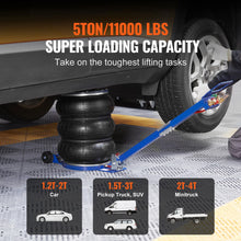 Load image into Gallery viewer, 3 Ton / 5 Ton Triple Bag Pneumatic Jack Air Jack Quick Lift Heavy Duty Car Repair Jacks Folding Rod Jacks with Two Wheels