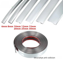 Load image into Gallery viewer, 3M/5M Exterior Car Chrome Body Strip Bumper Auto Door Protective Moulding Styling Trim Sticker 6MM 8MM 10MM 12MM 15MM 20MM 30MM