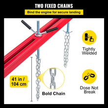 Load image into Gallery viewer, Car Strut Tower Engine Support Crossbar 1100LBS/500KG Load Capacity Adjustable Height with 2 Rotating Hoists 2 Heavy-Duty Steel Chains