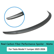Load image into Gallery viewer, Real Carbon Fiber Matte/Gloss Trunk Lid Spoiler Wing For 2025-2026 Tesla Model Y Juniper / For 2024-2025 Tesla Model 3 Highland Real Carbon Fiber Spoiler