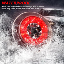 Load image into Gallery viewer, Universal 2Pcs 12V 24V Waterproof Truck Trailer Round Bumper Tail Light Brake Red LED Rear Lamp White Reverse For Tractor Van RV UTV UTE Bus Caravan Bus