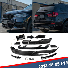 Load image into Gallery viewer, Front + Rear Bumper Lower Spoiler Diffusers + Liftgate Spoiler Wing For 2013-2018 BMW X5 F15 Body Aero Kits M Sport Carbon Fiber Style Rear Spoiler Wing Bodykits
