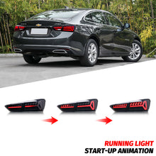 Load image into Gallery viewer, 4pcs LED Tail Lights For 2019-2025 Chevrolet Malibu LS LT RS Start-up Animation Sequential Turn Signal Smoked Rear Lamps Assembly