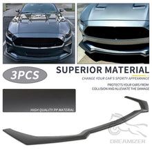 Load image into Gallery viewer, Matte Black Front Bumper Lower Spoiler Diffuser For 2018-2023 Ford Mustang GT Ecoboost Model Only 3-Piece Lower Spoiler Splitter Body Kit Protector