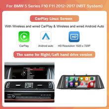Load image into Gallery viewer, Wireless Carplay Android Auto Car Radio Multimedia Player Linux Display Screen For 2012-2017 BMW 5 Series F10 F11 CIC NBT