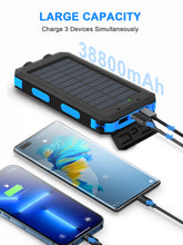 Load image into Gallery viewer, Waterproof Outdoor Solar Power Bank 38800mAh Dual USB Travel Outdoor Solar Mobile Phone Charger Solar Powerbanks For Camping