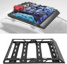 Load image into Gallery viewer, 50"x39"x4.75" Inch Roof Rack Cargo Basket W/Cross Bars Fit For Car SUV Pickup Truck Van Universal Top Cargo Carrier 150lbs