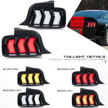 Load image into Gallery viewer, 1 Pair LED DRL Tail Lights For 2005-2009 Ford Mustang Coupe Start-up Animation Sequential Turn Signal Rear Lamps