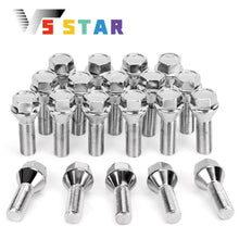 Load image into Gallery viewer, 20pcs Black Works Racing Chrome Carbon Steel Wheel Lug Nuts 12x1.25 For 2014-2022 Jeep Cherokee / Renegade QC-045 2018-2023 Jeep Compass 2012-2016 Dodge Dart Not Fit For Iron Wheels