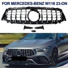 Load image into Gallery viewer, Chrome+Black/Black Front Bumper Upper GT Grille For 2023-2024 Mercedes Benz CLA-Class W118 CLA200 CLA250 CLA35