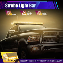 Load image into Gallery viewer, Roof Mounted Emergency Light Bar 96 LED Strobe Light Bar w/Controller 16 Strobe Modes Amber Flash Light Emergency Warning Lamp 150LM Burst Light IP65 Waterproof