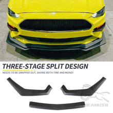 Load image into Gallery viewer, Matte Black Front Bumper Lower Spoiler Diffuser For 2018-2023 Ford Mustang GT Ecoboost Model Only 3-Piece Lower Spoiler Splitter Body Kit Protector