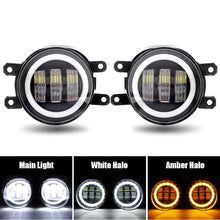 Load image into Gallery viewer, 2pcs Pair 3.5" Inch LED Fog Light White Amber DRL Angel Eye  For 2007-2017 Toyota Corolla Camry Avalon Solora Venza Yaris Matrix Prius RAV4 Sienna 4Runner Highlander Lexus CT200h GS350 GS450h GS460 IS-F ES300h ES350 LX570 RX4