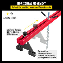 Load image into Gallery viewer, Car Strut Tower Engine Support Crossbar 1100LBS/500KG Load Capacity Adjustable Height with 2 Rotating Hoists 2 Heavy-Duty Steel Chains