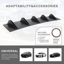 Load image into Gallery viewer, Black/Carbon Fiber Style Universal Car 5 Fin Rear Bumper Cover Lower Spoiler Diffuser
