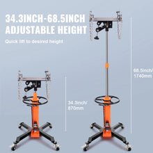Load image into Gallery viewer, Transmission Jack 1322-1660 LBS Hydraulic Telescoping Transmission Jack 32"-67" High Lift Floor Jack Stand Lift Hoist Garage