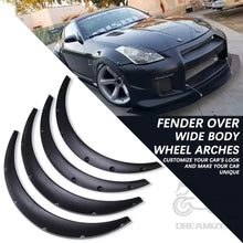 Load image into Gallery viewer, 4pcs 2 Sizes Universal Flexible Car Mudguards Mud Splash Guards Mud Flaps Fender Flares Extra Wide Body Wheel Arches