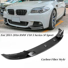 Load image into Gallery viewer, Carbon Fiber Style Front Bumper Lower Spoiler Diffuser For 2011-2016 BMW 5 Series M Sport Bumber Only F10 520i 528i 550i