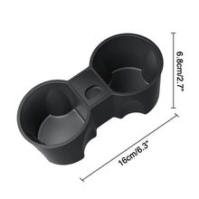 Load image into Gallery viewer, TPE Non-Slip Center Console Water Cup Drink Holder Insert W/ Divider Ashtray For 2021-2023 Tesla Model 3 / Y