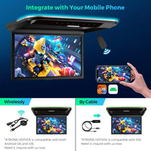 Load image into Gallery viewer, 12V XTRONS Universal Car 14" Car Roof Monitor with USB, SD, AV IN, HDMI-Compatible Digital TFT HD Screen Car TV 1366*768 Pixels Adjustable Angle Built-in FM/IR and Speakers