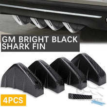 Load image into Gallery viewer, 4PCS Universal Car Rear Bumper Lower Spoiler Diffuser Lip Shark Fins Spliter Kit Black/Carbon Fiber Style