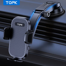 Load image into Gallery viewer, Carbon Fiber Style Car Cell Phone Holder Stand Gravity Dashboard Suction Cup Phone Stand Universal For iPhone 13 12 11 Xiaomi Samsung