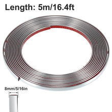 Load image into Gallery viewer, 3M/5M Exterior Car Chrome Body Strip Bumper Auto Door Protective Moulding Styling Trim Sticker 6MM 8MM 10MM 12MM 15MM 20MM 30MM