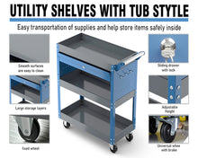 Load image into Gallery viewer, AIRAJ c Metal Heavy Duty Mechanic Cart With Drawers And Pegboard Industrial Utility Cart