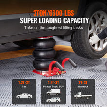 Load image into Gallery viewer, White Triple Bag Air Jack 3 Ton (6600 lbs) Capacity Portable Pneumatic Car Jacks Heavy Duty & Quick Lifting for Garage Repair