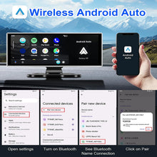 Load image into Gallery viewer, Universal Car 1 Din Android 10.26 Inch Touchscreen Portable 4K Car DVR Wireless Carplay Multimedia Player Auto GPS Navigation Video Recorder Dashboard Dual Lens Wifi FM