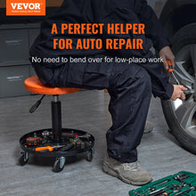 Load image into Gallery viewer, VEVOR Mechanic Stool 250 LBS Rolling Pneumatic Creeper Garage/Shop Seat Padded Rolling Workshop Stool for Garage Auto Repair