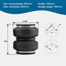 Load image into Gallery viewer, Rear Suspension Air Spring Helper Kit For 2020-2025 Chevy Silverado 2500HD/3500HD 4WD / GMC Sierra 2500HD 3500HD 4WD Pickup Fit For Puck-style 5th Wheel And Gooseneck Hitch Mounts