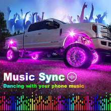 Load image into Gallery viewer, 12V 4/6/8/10/12 Pods Waterproof Rock Lights LED Chassis Lights Multicolor APP Control RGB Auto Lights SUV Underbody Lamp Car Underglow