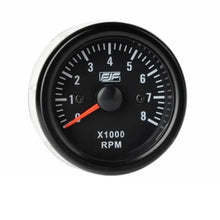Load image into Gallery viewer, Black Car Smoke Tachometer 2" 52mm Tinted 0-8(x1000) RPM Tacho Gauges Red LED Illuminated needles LED super white display