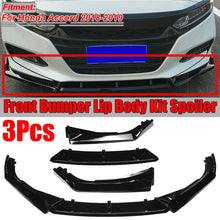 Load image into Gallery viewer, 3pcs/Set Gloss Black Car Front Bumper Lower Spoiler Diffuser Splitter For 2018-2019 Honda Accord