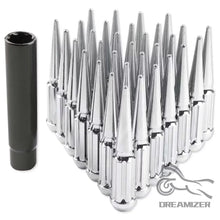 Load image into Gallery viewer, 24/32 PCS M14x1.5 Wheel Spike Lug Nuts Chrome / Black / Plated 4.4" Tall For Chevy Silverado 1500 / 2500 Cadillac Escalade Ford F-150 / F-250 Lincoln Navigator Dodge Ram 1500 Toyota Land Cruiser / Tundra / Sequoia Jeep Grand