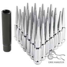 Load image into Gallery viewer, 24/32 PCS M14x1.5 Wheel Spike Lug Nuts Chrome / Black / Plated 4.4" Tall For Chevy Silverado 1500 / 2500 Cadillac Escalade Ford F-150 / F-250 Lincoln Navigator Dodge Ram 1500 Toyota Land Cruiser / Tundra / Sequoia Jeep Grand