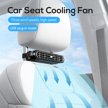 Load image into Gallery viewer, Universal Car Portable Car Seat Fan Mini Front Rear Fan Cooler Car Headrest Air Conditioner Electric Car Seat Fan