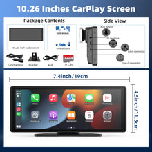 Load image into Gallery viewer, Portable Wireless Carplay Car Stereo, 10.26" inch HD Touchscreen for Car with CarPlay & Android Auto with Mirror Link/Backup Cam