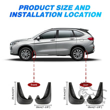 Load image into Gallery viewer, 4pcs Black Front & Rear Universal Car Mudguards Splash Guards Wheel Protector