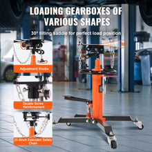 Load image into Gallery viewer, Transmission Jack 1322-1660 LBS Hydraulic Telescoping Transmission Jack 32"-67" High Lift Floor Jack Stand Lift Hoist Garage
