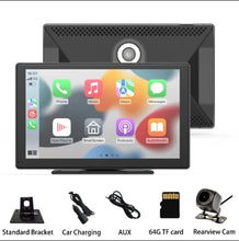 Load image into Gallery viewer, Universal Car Portable Wireless Carplay Multimedia Player With 9" Screen 4K Dash Cam With 64G TF Card, Wireless Android Auto Carplay Screen for Car With/Without Cameras