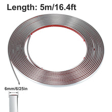Load image into Gallery viewer, 3M/5M Exterior Car Chrome Body Strip Bumper Auto Door Protective Moulding Styling Trim Sticker 6MM 8MM 10MM 12MM 15MM 20MM 30MM